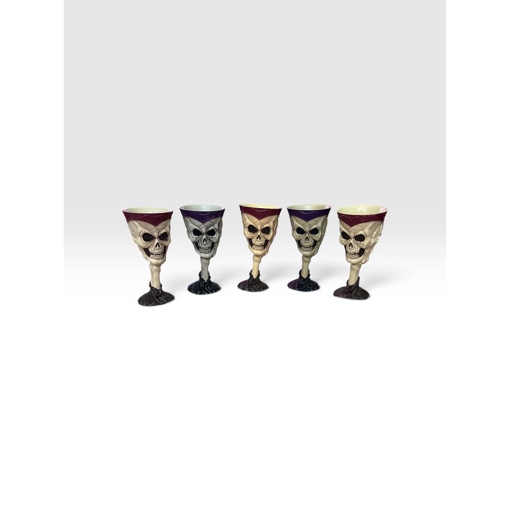 Easter Unlimited Skull Goblets Set of 5 Skeleton Hand Halloween Decor Chalice